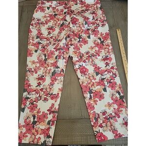 Liz Claiborne Pants Womens 18 Pink Multicolor Floral  Career Casual